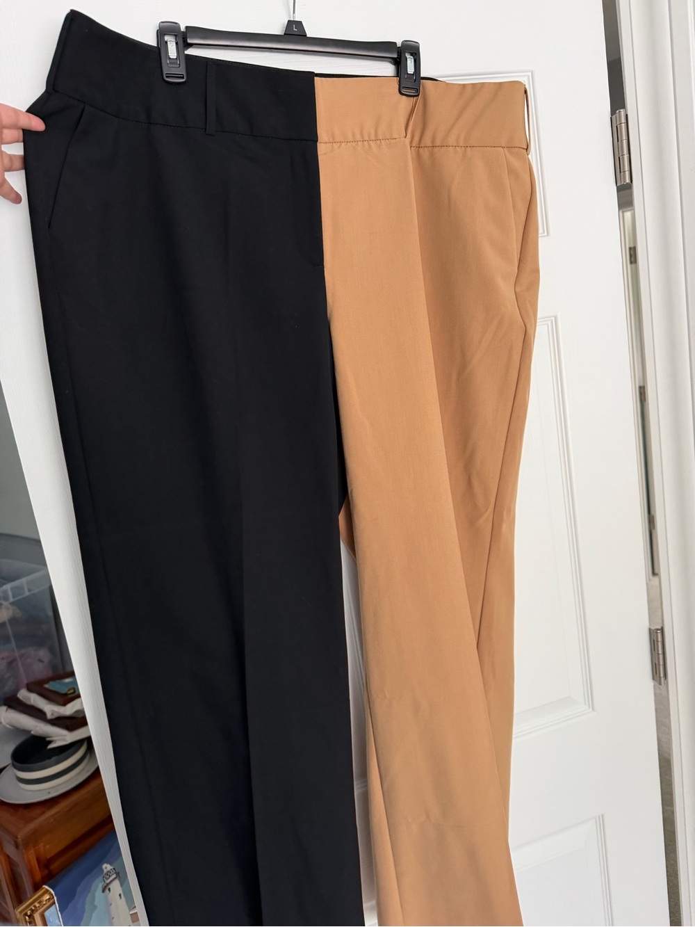 Lane Bryant Two-Tone Wide Leg Pants — Black & Camel
